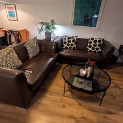 Pair of 2 Seater Sofas, I with Sofa bed