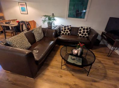 Pair of 2 Seater Sofas, I with Sofa bed