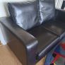2 Seater Black Leather Couch Image 6