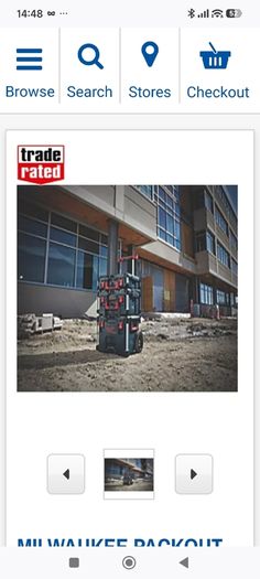 Milwaukee tool pack out tool box trolley.