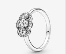 Pandora 3 Stone Vintage Silver Ring