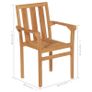 5 Piece Garden Dining Set Solid Teak Wood Image 10