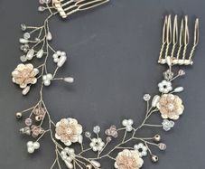 Accessorize Floral Hair Comb, hairpiece, Pearl Flower Bridal Hair Vine, Wedding Hairpiece