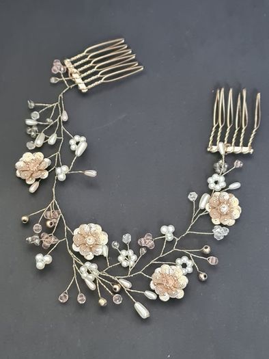 Accessorize Floral Hair Comb, hairpiece, Pearl Flower Bridal Hair Vine, Wedding Hairpiece