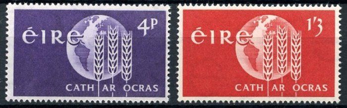 Ireland 1963 Scott #186-187 United Nations Freedom From Hunger Campaign - Mint Never Hinged