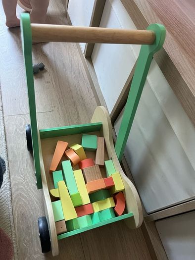 wooden baby walker