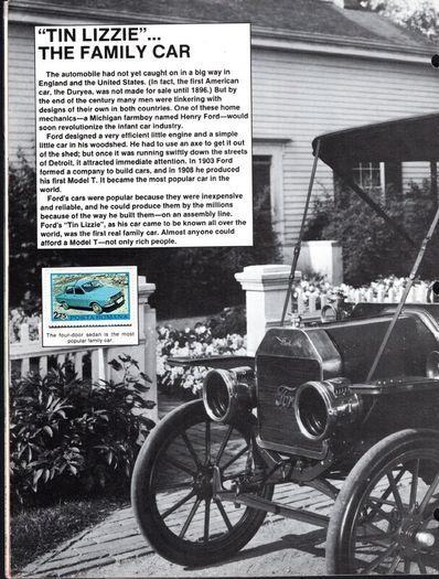Automobiles A World of Wheels Stamp Album