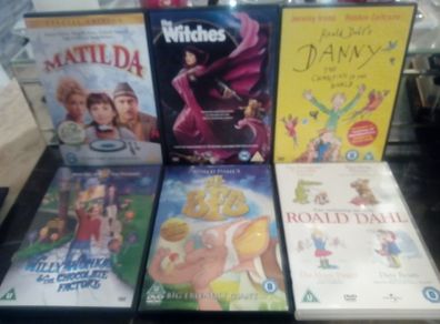 Roald Dahl Dvd Collection Classic Kids Movies Matilda The Witches  The Bfg Willy Wonka