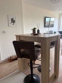 breakfast bar and high stools
