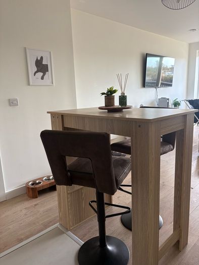 breakfast bar and high stools