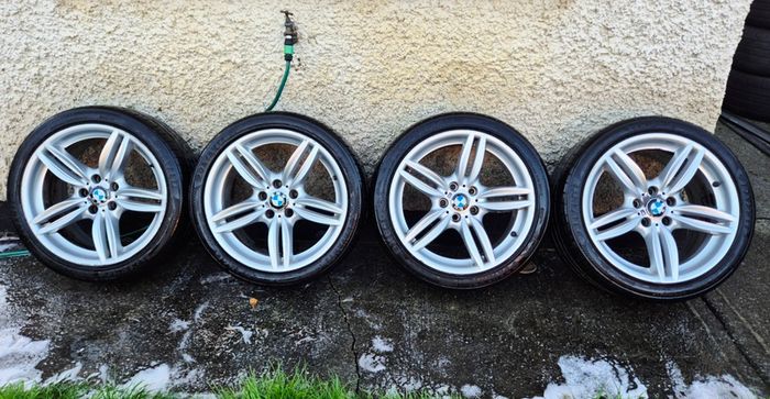 R19 5x120 BMW style 351M OEM staggered alloy wheels with tyres and tpms