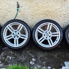 R19 5x120 BMW style 351M OEM staggered alloy wheels with tyres and tpms