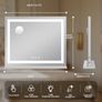 Lighted Vanity Mirror - 62x52cm Large Makeup Mirror with 3 Color Modes, Dimmable Brightness, Smart Touch, Memory Function, Wall Mounted/Tabletop, Metal Frame, USB Port for Bedroom Image 3