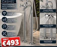 Cashel free standing bathroom shower mixer
