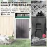 2 x 240 L Bins Outdoor Bin Cover 180 Lift-Up Lid Galvanized Steel Image 3