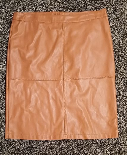 Tan Leather Skirt (L) Vero Moda
