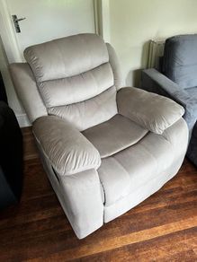 Single Chair Fabric Recliner Sofa - brown