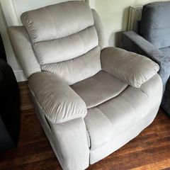 Single Chair Fabric Recliner Sofa - brown