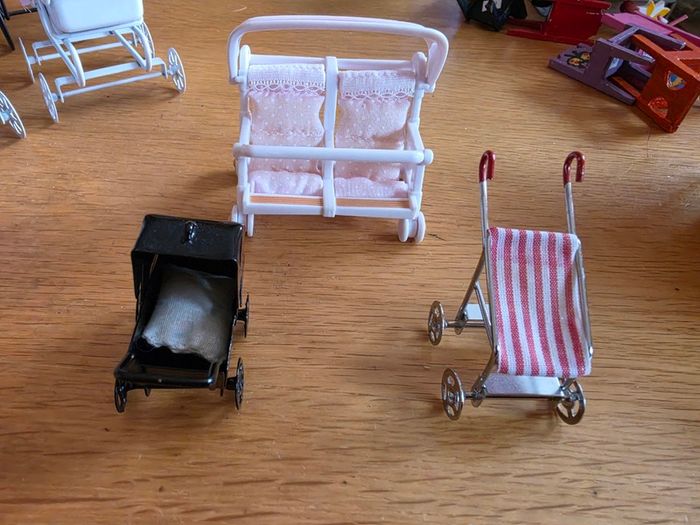 Prams for dolls house nursery