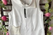 Bnwt white sleeveless top premiun brand Orly size medium 100% cotton