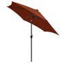 Parasol with LED Lights and Aluminium Pole 300 cm Terracotta Image 2