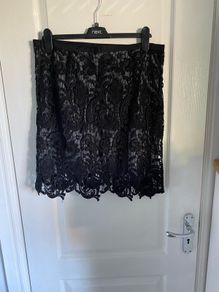 Monsoon ladies black crochet skirt