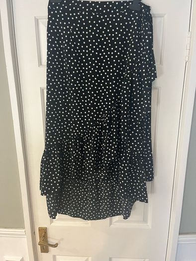 Vila Polka Dot Wrap Midi Skirt