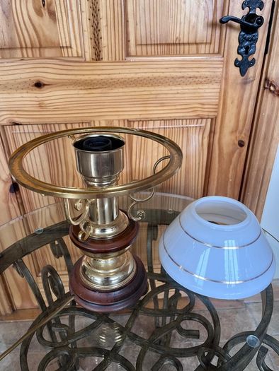 Ceramic lamp 65 euro. Brass with glass shade 95 euro . Chinese style 50 euro .