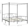 Canopy Bed Frame Grey Metal 200x200 cm Image 4