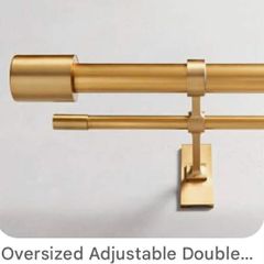 West Elm Oversized Brass Double Curtain Pole