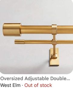 West Elm Oversized Brass Double Curtain Pole