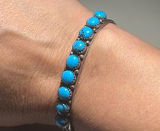 Vintage Native American Turquoise and silver cuff bracelet