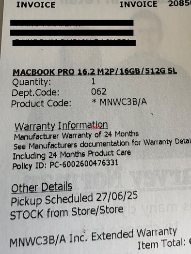 Macbook Pro 16" 16GB RAM