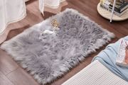 MULTIPLE SIZES/COLOURS AVAILABLE Sheepskin Rug Rectangular Fleece Fluffy Area Rugs Anti-Skid Yoga Carpet for Living Room Bedroom Sofa Floor Rugs (GREY, 23.6 x 35.4 inch) MULTIPLE SIZES/COLOURS AVAILABLE