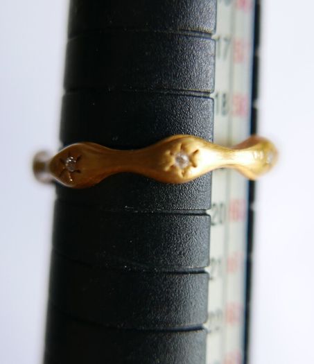 Vintage Sterling Silver 925 - 18KT Gold Plated Laura CZ Ring 2,67g size S