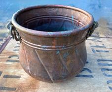 Antique hand made copper planter