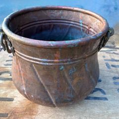 Antique hand made copper planter