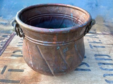 Antique hand made copper planter