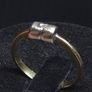 Vintage 18ct Gold Modernist Diamond Ring Two Tone Size 54.5 Image 2