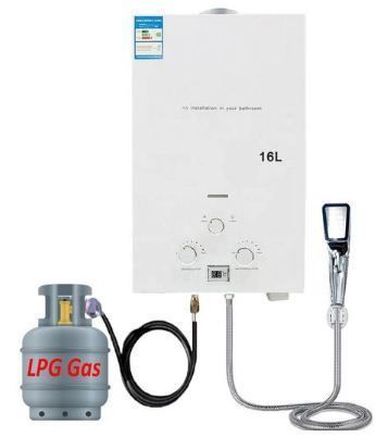 16L Hot Water Heater Propane Gas Tankless Instant Boiler With Shower Kit