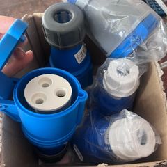 Box of mixed sizes, 13/16 industrial power connectors- new.
