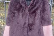 Burgundy faux fur coat (free post)