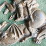 Vintage Aluminum Warrior Killing The Dragon Horseman Fighting With Dragon Reliev Figurine 9" X 7,5" Image 3