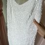 White Sequin-Embellished Spaghetti Strap Mermaid Evening Gown Image 2