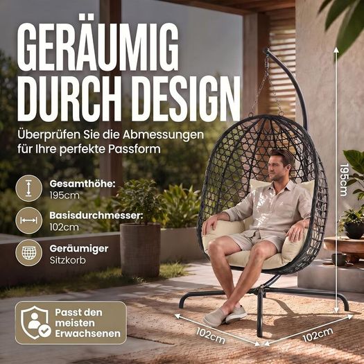 Hanging Chair with Frame Hanging Basket - Indoor and Outdoor Hanging Chair