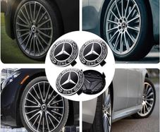 4pcs Wheel Centre Caps for Mercedes-Benz 75mm, Replacement Wheel Caps - Wheel Center Covers