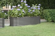 Garden Raised Bed Galvanised Steel 152x40x36 cm Grey