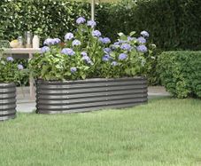 Garden Raised Bed Galvanised Steel 152x40x36 cm Grey