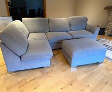 FREE Large Grey Corner Sofa with Matching Footstool
