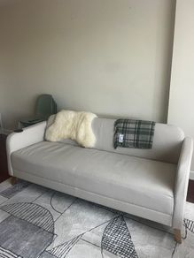 Grey beige couch sofa